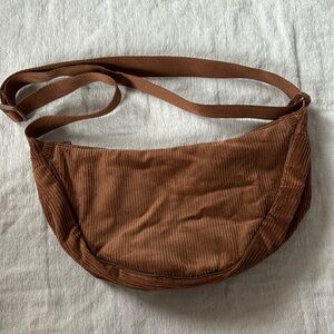 Uniqlo corduroy round mini shoulder bag